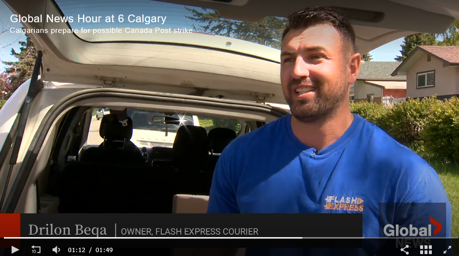 Screenshot of Drilon Beqa interview with Global News Calgary